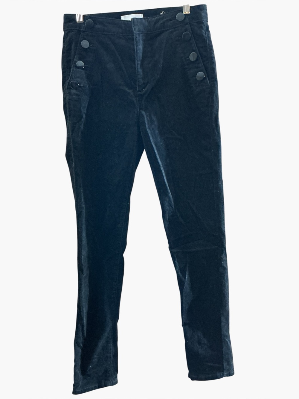 LOFT Black Corduroy Sailor-Button Trousers